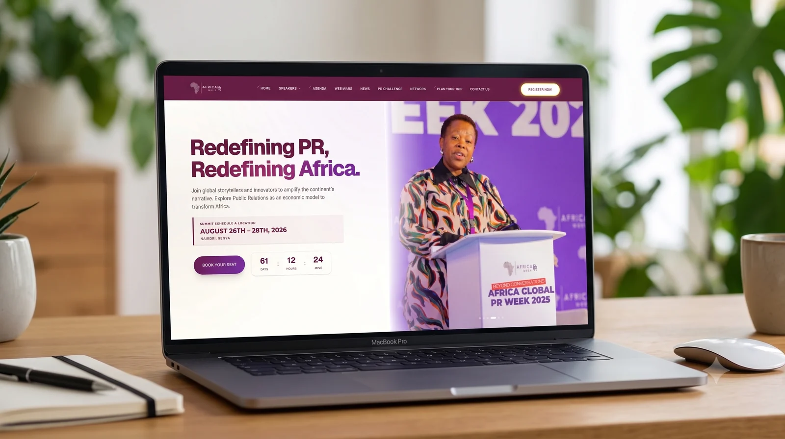 Africa PR Week website presented on a laptop